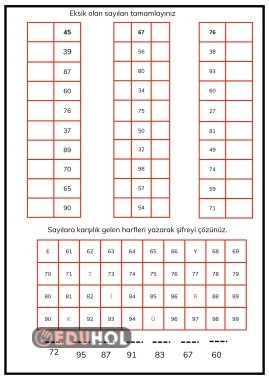 SAYILARI BUL-ŞİFREYİ ÇÖZ