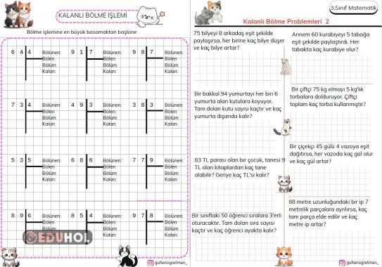 SEVİMLİ KALANLI BÖLME VE PROBLEMLERİ