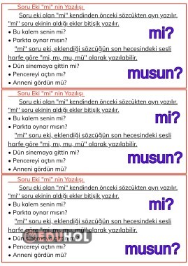 SORU EKİ YAZIMI DEFTER NOTU