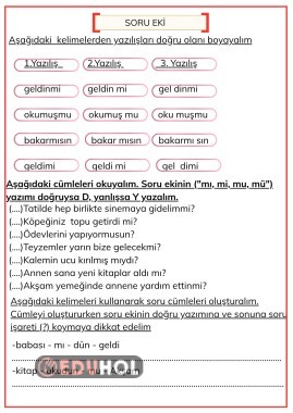 SORU EKİNİN YAZILIŞI