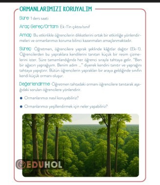 UYUM HAFTASI ORMANLARI KORUYALIM ETKİNLİĞİ YAPRAK ŞABLONU