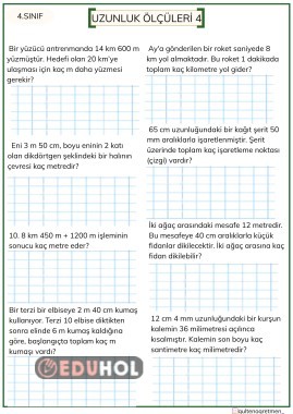 UZUNLUK ÖLÇÜSÜ  PROBLEMLERİ 4