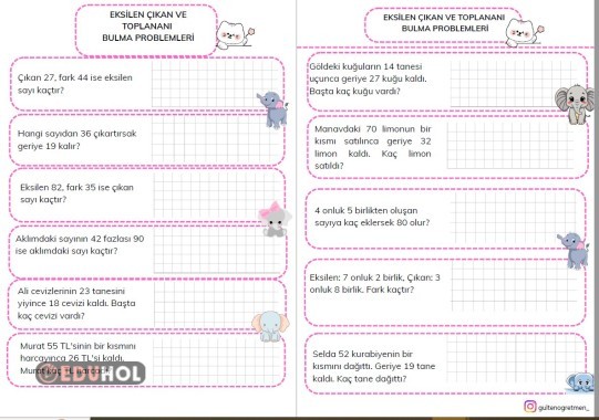 VERİLMEYEN TERİMLERİ BULMA PROBLEMLERİ