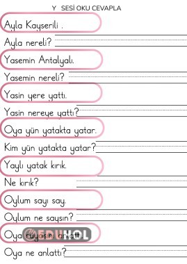 Y SESİ OKU ANLA CEVAPLA