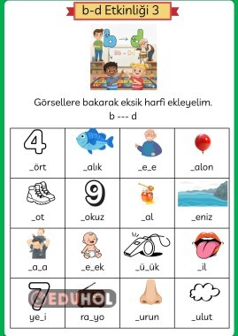 b d etkinliği görsel destekli