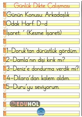 Günlük Dikte Çalışması