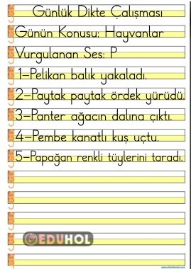 Günlük Dikte Çalışması
