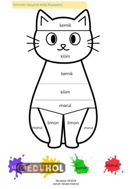 M Sesi Kedili Okuma Boyama Çalışması