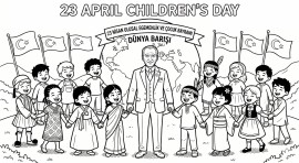 23 Nisan Ata ve Dünya Çocukları Boyama Sayfası