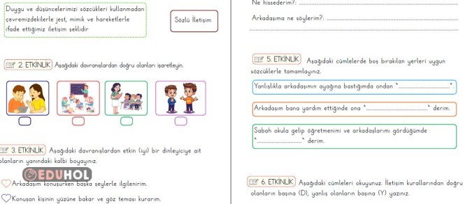 2. Sınıf Hayat Bilgisi İletişim Kuralları