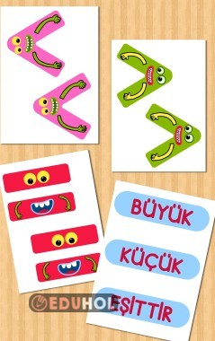 Büyük,küçük,eşit sembolü