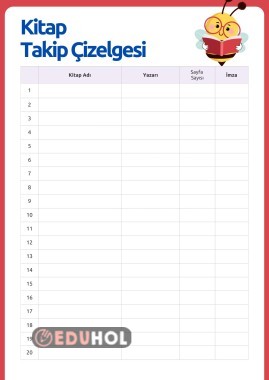 Kitap Takip Çizelgesi