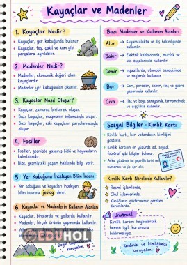 Kayaclar-Madenler-Kimlik Kartım konu anlatim