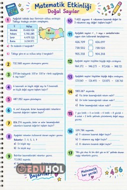 Matematik ilk 3 hafta çalışma kağıdı