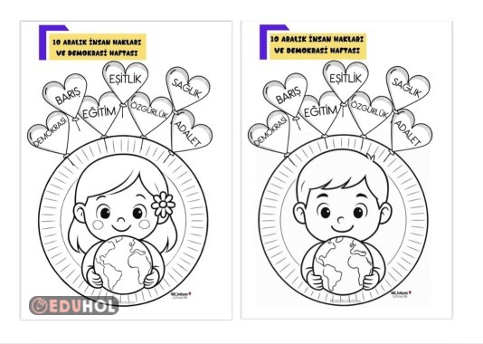 İnsan Hakları ve Demokrasi Haftası Boyama