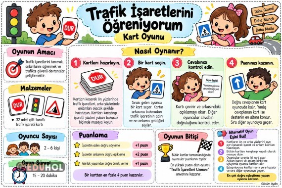 Eğlenceli Trafik İşaretleri Kart Oyunu