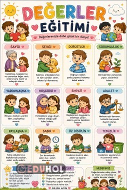 Değerler Eğitimi Poster Serisi | İyi Değerlerle Güçlü Yarınlara