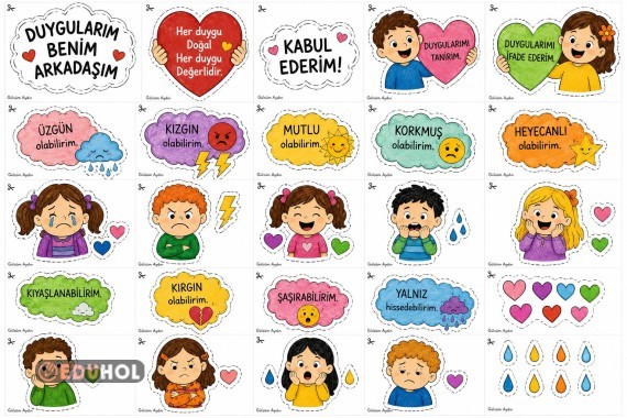 🧡 Duygularım Benim Arkadaşım – Sınıf Panosu ve Kes-Yapıştır Seti