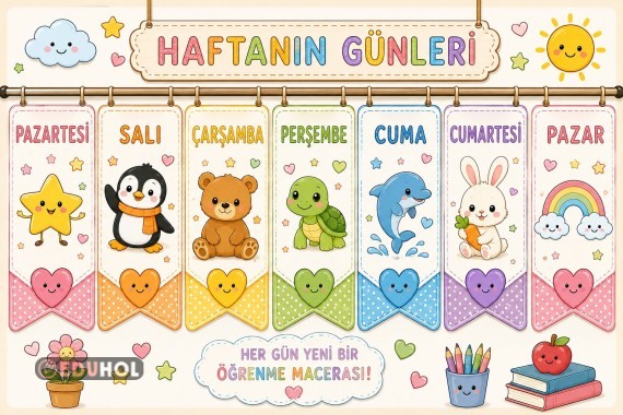 📅 Haftanın Günleri | Eğitici Poster