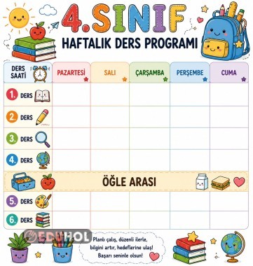 Haftalık Ders Programı (Tüm Sınıflar Birarada)