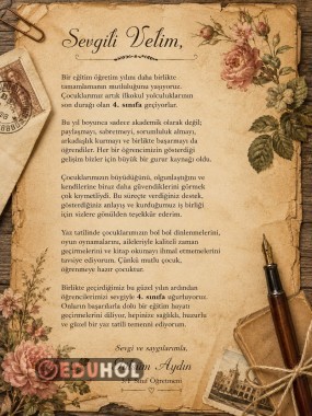 📜 Sevgili Velim... Bir eğitim öğretim yılının ardından ..