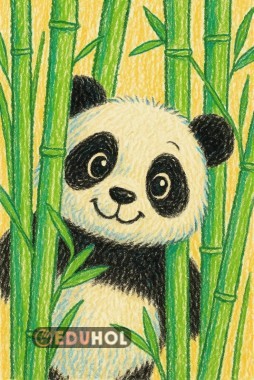 SEVİMLİ PANDA Boyama Sayfası