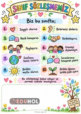 Sınıf Sözleşmemiz – Birlikte Daha Güzeliz (63×89cm)
