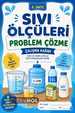 Sıvı Ölçüleri Problem Çözme Çalışma Kağıdı