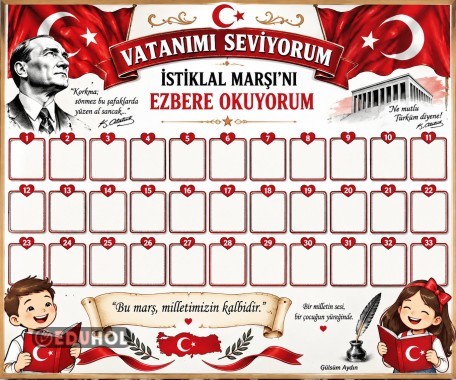 🇹🇷 VATANIMI SEVİYORUM, İSTİKLAL MARŞI’NI EZBERE OKUYORUM!