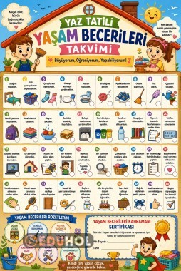 🏠 YAZ TATİLİ YAŞAM BECERİLERİ TAKVİMİ