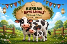 Kurban Bayramı Dijital Pano .Inek