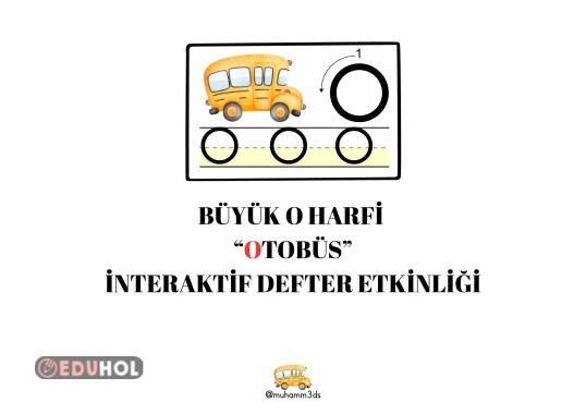 BÜYÜK O HARFİ  “OTOBÜS” İNTERAKTİF DEFTER ETKİNLİĞİ