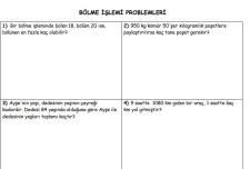 BÖLME İŞLEMİ PROBLEMLERİ 2