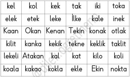 anetilok kelime tombala