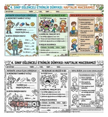 4.SINIF 29.HAFTA ÖZET ETKİNLİKLERİ (MAT-FEN-SOSYAL)