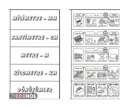 4.SINIF MATEMATİK UZUNLUK ÖLÇME İNTERAKTİF DEFTER ETKİNLİĞİ
