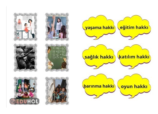 4.SINIF SOSYAL BİLGİLER ÇOCUK HAKLARI KES YAPIŞTIR