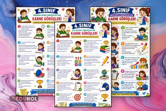 4.Sınıf Karne Görüşleri (Düşük-Orta-Çok Başarılı 30 Farklı Karne Görüşü)