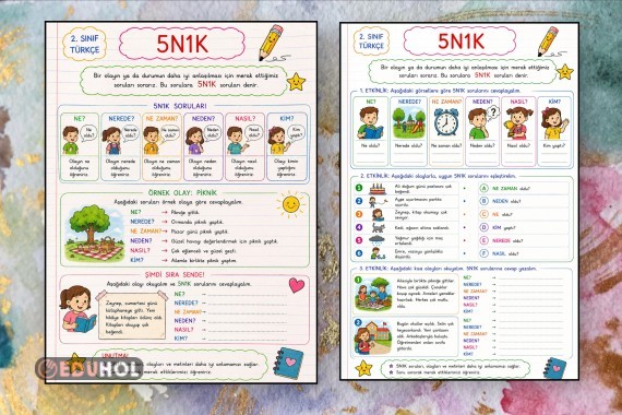 5N1K Defter Notu ve Çalışma Sayfası