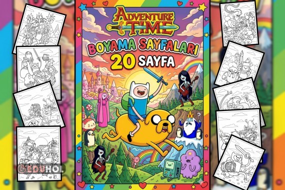Adventure Time (Macera Zamanı) Boyama Sayfaları (20 Sayfa)
