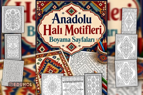 Anadolu Halı Motifleri Boyama Sayfaları