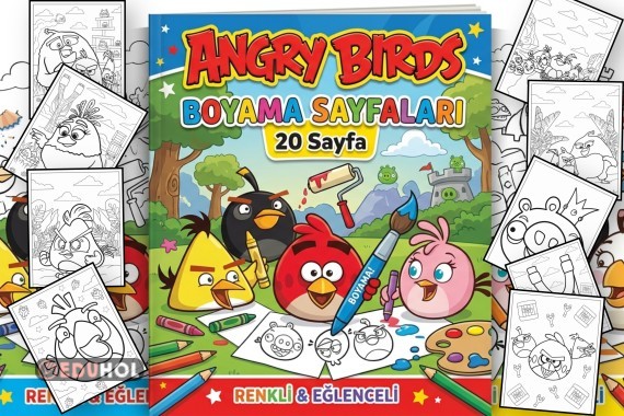 Angry Birds (Kızgın Kuşlar) Boyama Sayfaları (20 Sayfa)