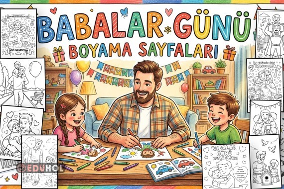 Babalar Günü Boyama Sayfaları (10 Sayfa)
