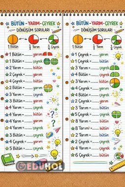 Bütün, Yarım ve Çeyrek Dönüşüm Soruları