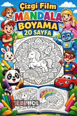 Çizgi Film Karakterleri Mandala Boyama (20 Sayfa)