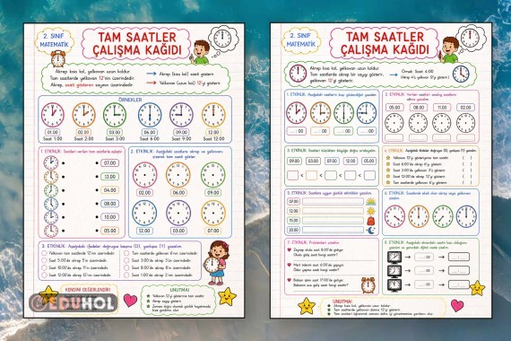 Tam Saatler Çalışma Kağıtları