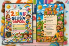 2.Sınıf Gelişim Raporu (Karne) Kapakları (Ön ve Arka Kapak) 3