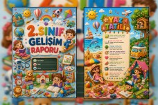 2.Sınıf Gelişim Raporu (Karne) Kapakları (Ön ve Arka Kapak) 4