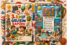 3.Sınıf Gelişim Raporu (Karne) Kapakları (Ön ve Arka Kapak) 3