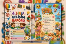 4.Sınıf Gelişim Raporu (Karne) Kapakları (Ön ve Arka Kapak) 4